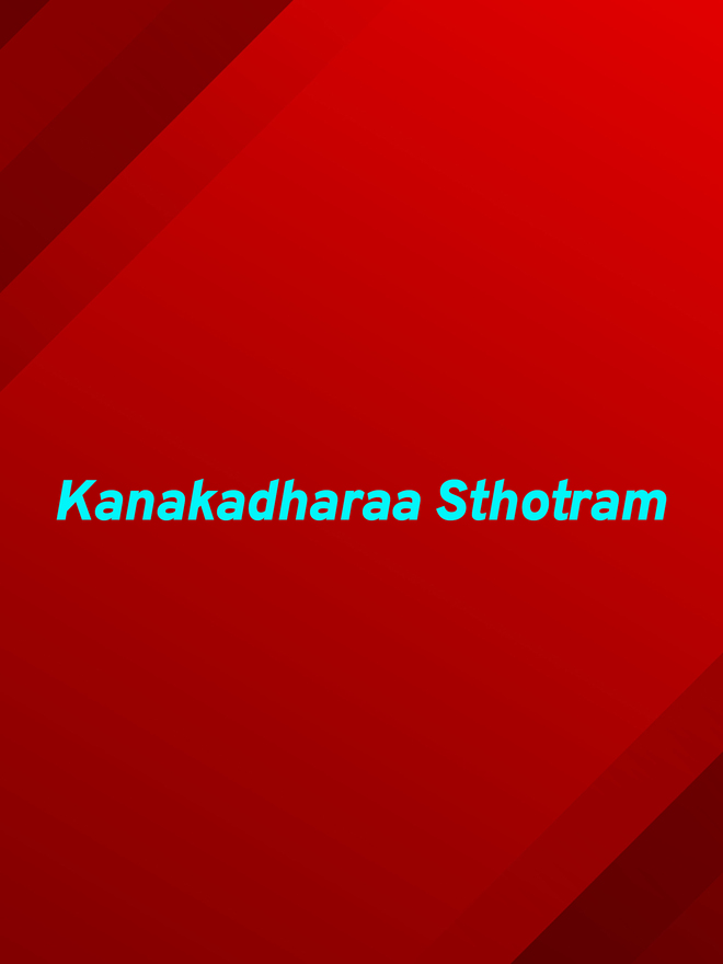 Kanakadharaa Sthotram